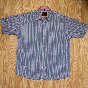 Ben Green Blue and Red Casual Button Down Shirt